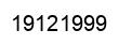 Number 19121999 black image