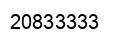 Number 20833333 black image