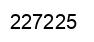 Number 227225 black image