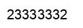Number 23333332 black image