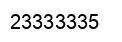 Number 23333335 black image