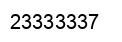 Number 23333337 black image