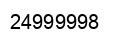 Number 24999998 black image
