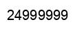 Number 24999999 black image
