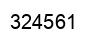 Number 324561 black image