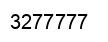 Number 3277777 black image