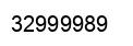 Number 32999989 black image
