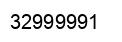 Number 32999991 black image