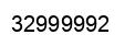 Number 32999992 black image