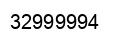 Number 32999994 black image