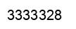 Number 3333328 black image
