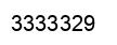 Number 3333329 black image