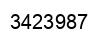 Number 3423987 black image