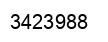 Number 3423988 black image