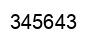 Number 345643 black image