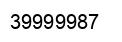 Number 39999987 black image