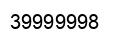 Number 39999998 black image