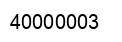 Number 40000003 black image
