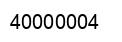 Number 40000004 black image