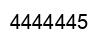Number 4444445 black image