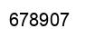 Number 678907 black image