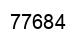 Number 77684 black image