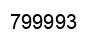 Number 799993 black image