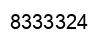 Number 8333324 black image