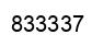 Number 833337 black image