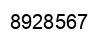 Number 8928567 black image