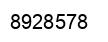 Number 8928578 black image