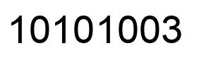 Número 10101003 imagen negro