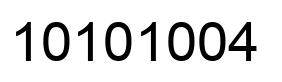 Número 10101004 imagen negro