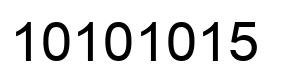 Número 10101015 imagen negro