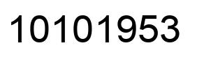 Number 10101953 black image