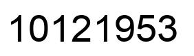 Number 10121953 black image
