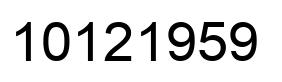 Number 10121959 black image