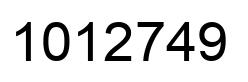 Number 1012749 black image