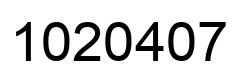 Number 1020407 black image