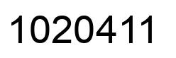 Number 1020411 black image
