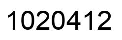 Number 1020412 black image