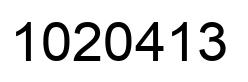 Number 1020413 black image