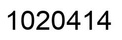 Number 1020414 black image