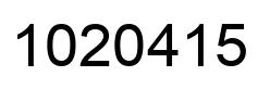 Number 1020415 black image