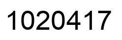 Number 1020417 black image