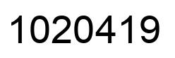 Number 1020419 black image