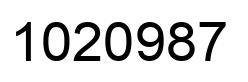 Number 1020987 black image