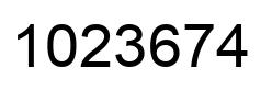 Number 1023674 black image