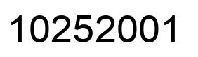 Number 10252001 black image