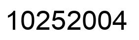Number 10252004 black image